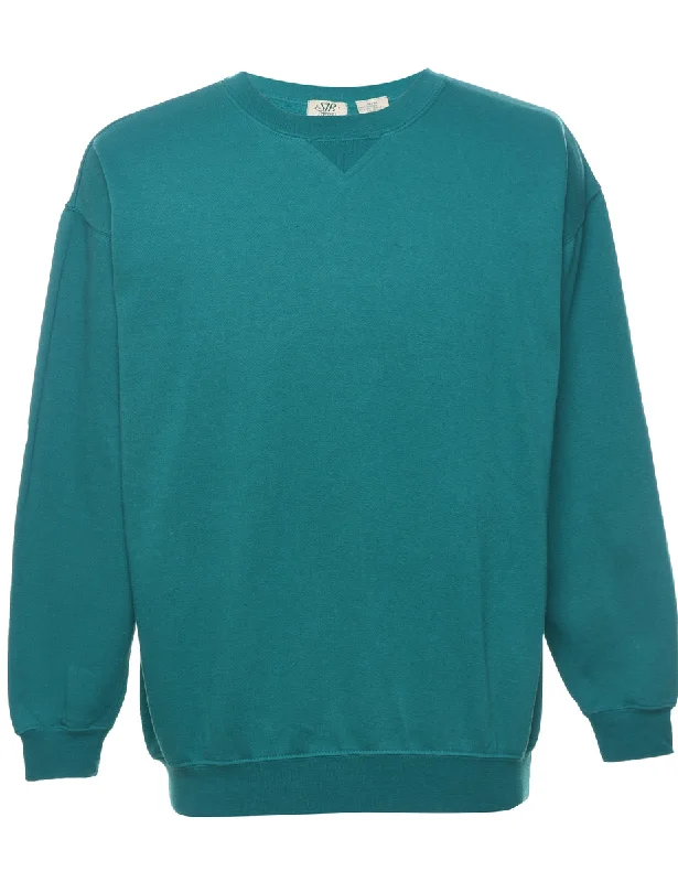 Green Plain Sweatshirt - M