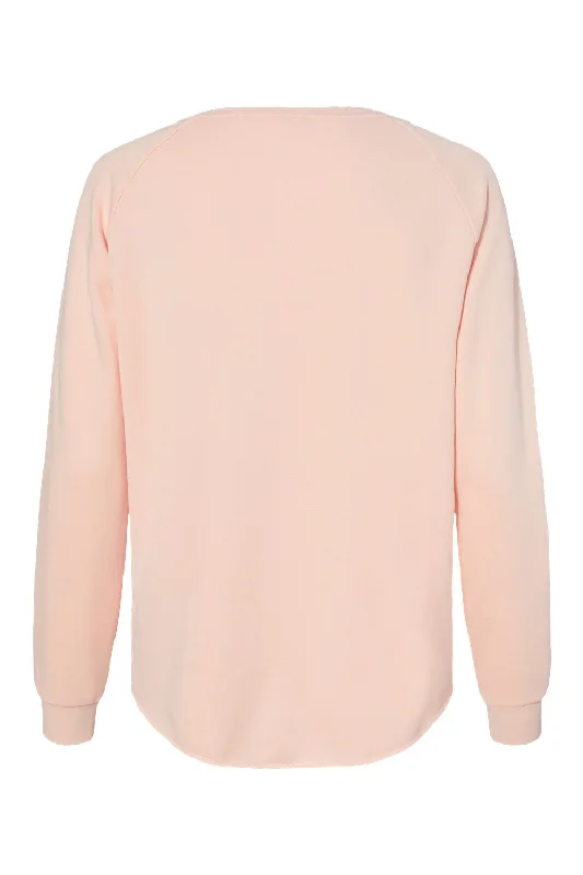 Independent Trading Co. Womens California Wave Wash Crewneck Sweatshirt - Blush Pink - NEW