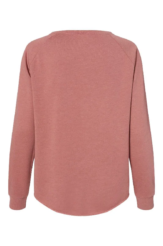 Independent Trading Co. Womens California Wave Wash Crewneck Sweatshirt - Dusty Rose - NEW