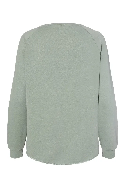 Independent Trading Co. Womens California Wave Wash Crewneck Sweatshirt - Sage Green - NEW