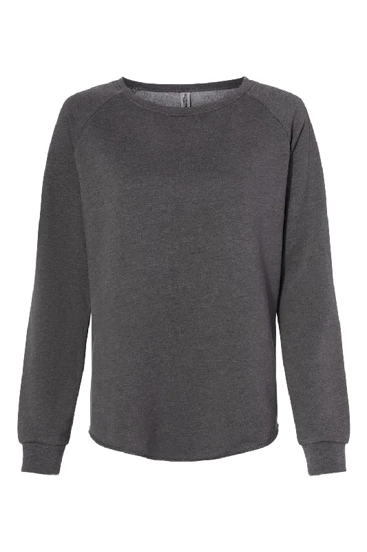 Independent Trading Co. Womens California Wave Wash Crewneck Sweatshirt - Shadow Grey - NEW