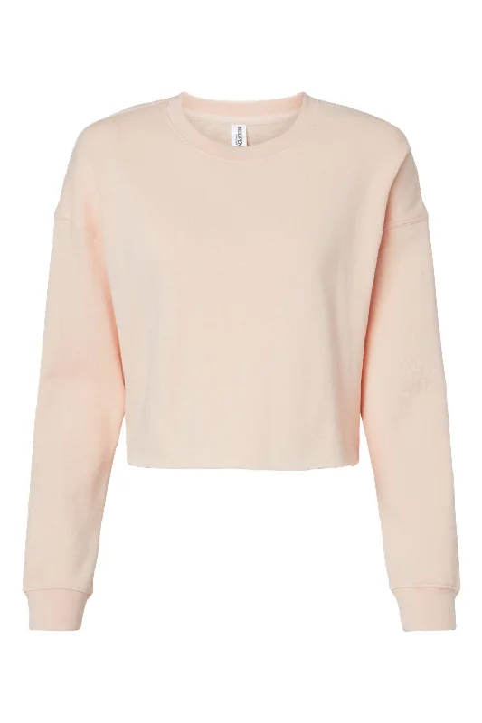 Independent Trading Co. Womens Crop Crewneck Sweatshirt - Blush Pink - NEW