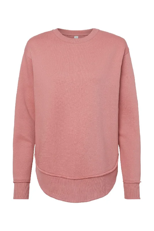 LAT Womens Weekend Fleece Crewneck Sweatshirt - Mauvelous Pink - NEW