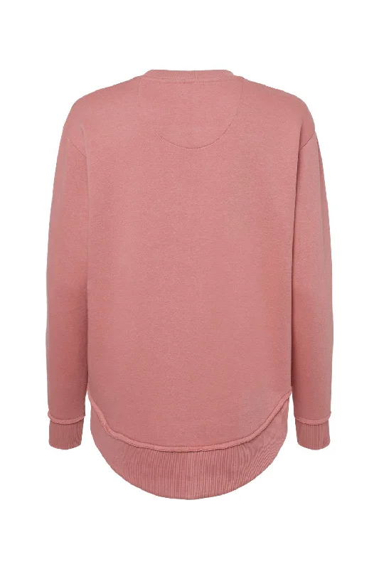 LAT Womens Weekend Fleece Crewneck Sweatshirt - Mauvelous Pink - NEW