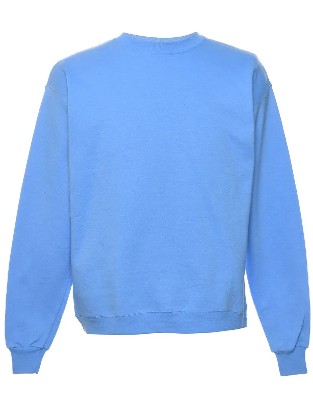 Light Blue Plain Sweatshirt - M