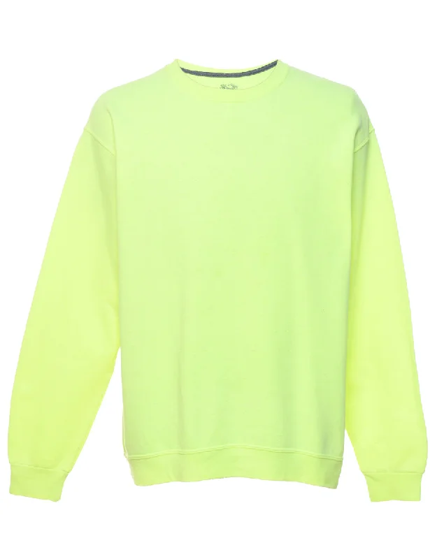 Lime Green Plain Sweatshirt - L