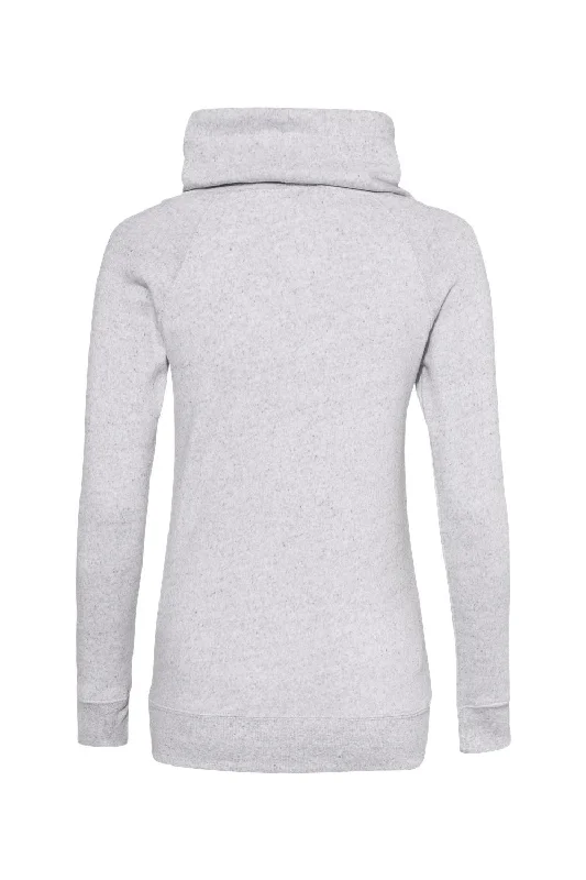 MV Sport Womens Space-Dyed Cowl Neck Sweatshirt - Ash Grey - NEW