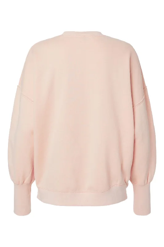 MV Sport Womens Sueded Fleece Crewneck Sweatshirt - Cameo Pink - NEW