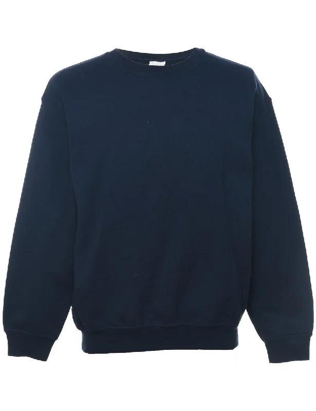 Navy Plain Sweatshirt - M