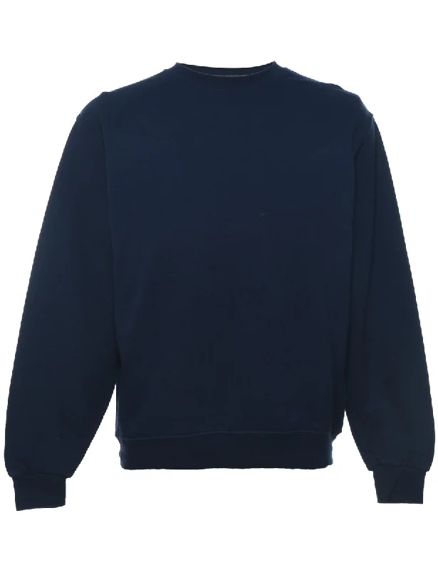 Navy Plain Sweatshirt - M