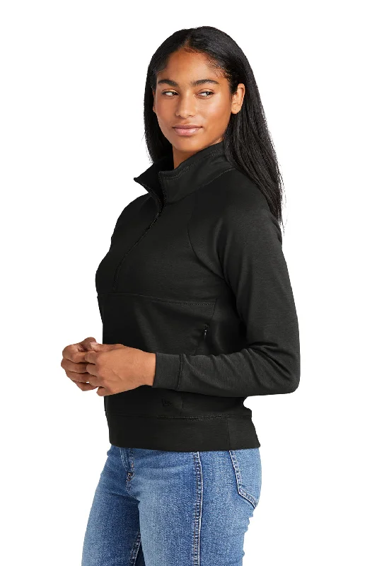 New Era Womens STS 1/4 Zip Sweatshirt - Black