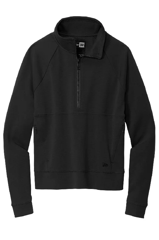 New Era Womens STS 1/4 Zip Sweatshirt - Black