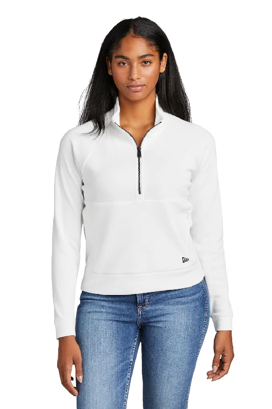 New Era Womens STS 1/4 Zip Sweatshirt - Fan White