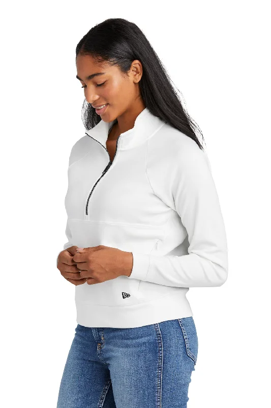 New Era Womens STS 1/4 Zip Sweatshirt - Fan White