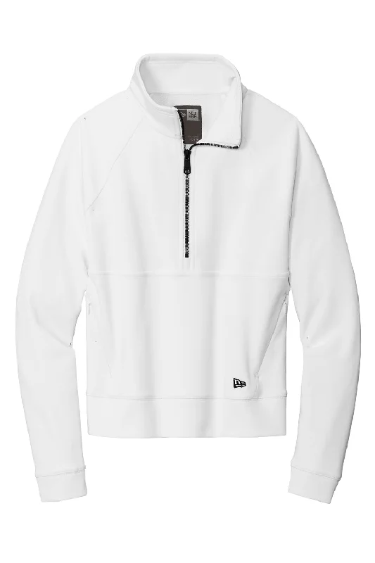 New Era Womens STS 1/4 Zip Sweatshirt - Fan White