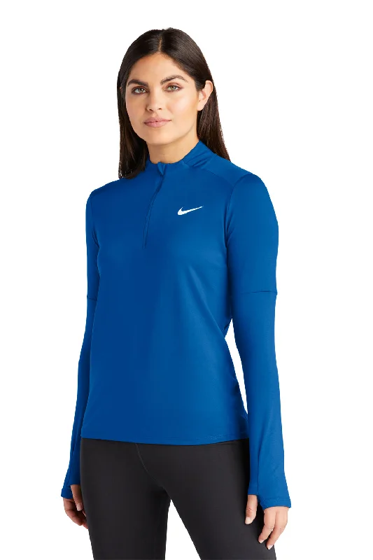 Nike Womens Element Dri-Fit Moisture Wicking 1/4 Zip Sweatshirt - Royal Blue