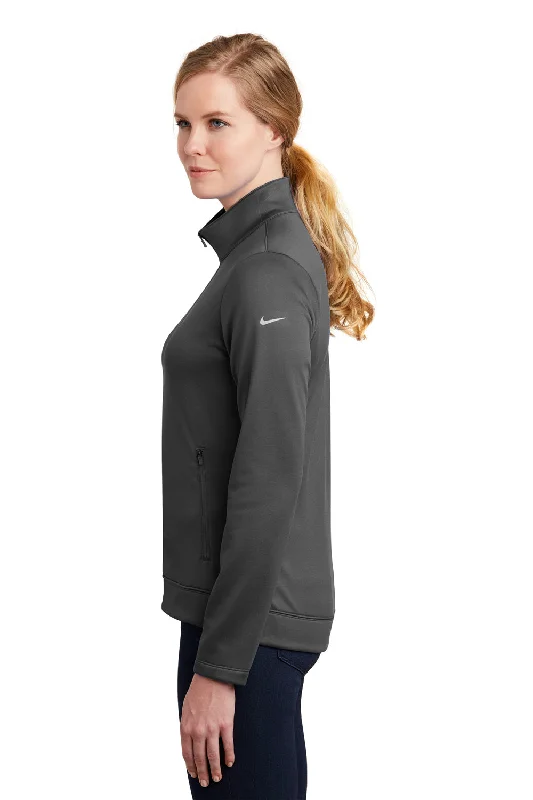 Nike Womens Therma-Fit Moisture Wicking Fleece Full Zip Sweatshirt - Anthracite Grey