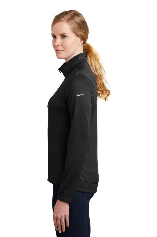 Nike Womens Therma-Fit Moisture Wicking Fleece Full Zip Sweatshirt - Black