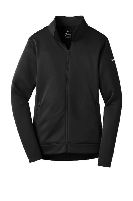 Nike Womens Therma-Fit Moisture Wicking Fleece Full Zip Sweatshirt - Black