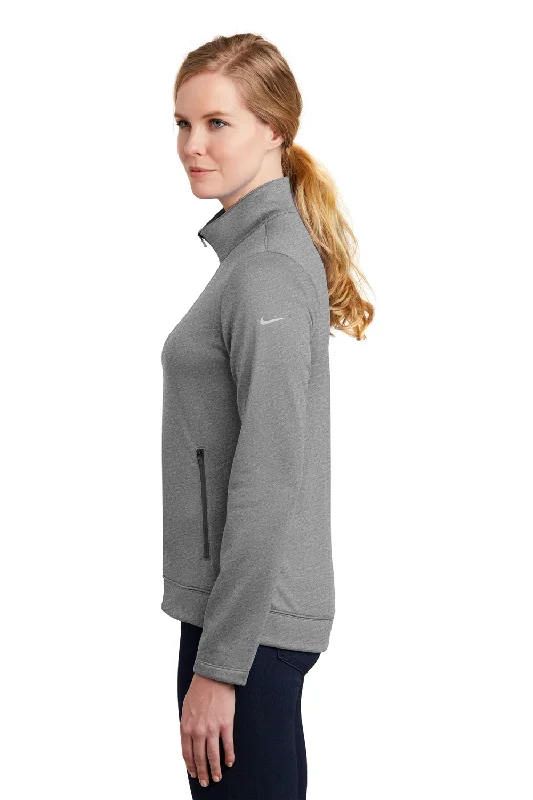 Nike Womens Therma-Fit Moisture Wicking Fleece Full Zip Sweatshirt - Heather Dark Grey