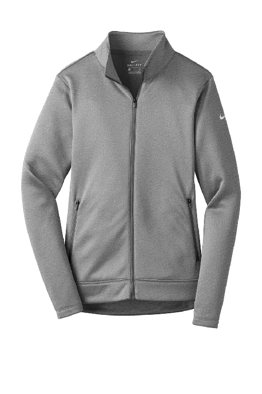 Nike Womens Therma-Fit Moisture Wicking Fleece Full Zip Sweatshirt - Heather Dark Grey