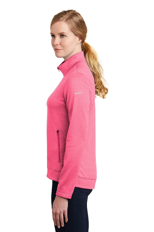 Nike Womens Therma-Fit Moisture Wicking Fleece Full Zip Sweatshirt - Heather Vivid Pink