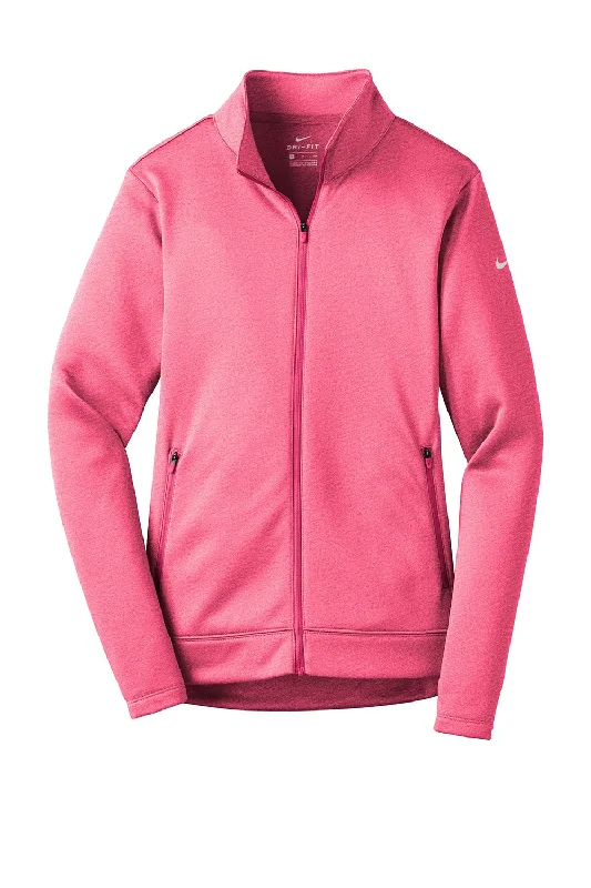 Nike Womens Therma-Fit Moisture Wicking Fleece Full Zip Sweatshirt - Heather Vivid Pink