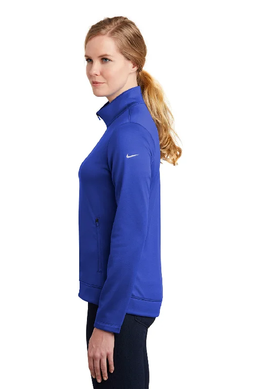 Nike Womens Therma-Fit Moisture Wicking Fleece Full Zip Sweatshirt - Game Royal Blue