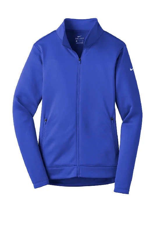 Nike Womens Therma-Fit Moisture Wicking Fleece Full Zip Sweatshirt - Game Royal Blue