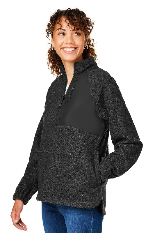 North End Womens Aura Sweater Fleece 1/4 Zip Sweatshirt - Black