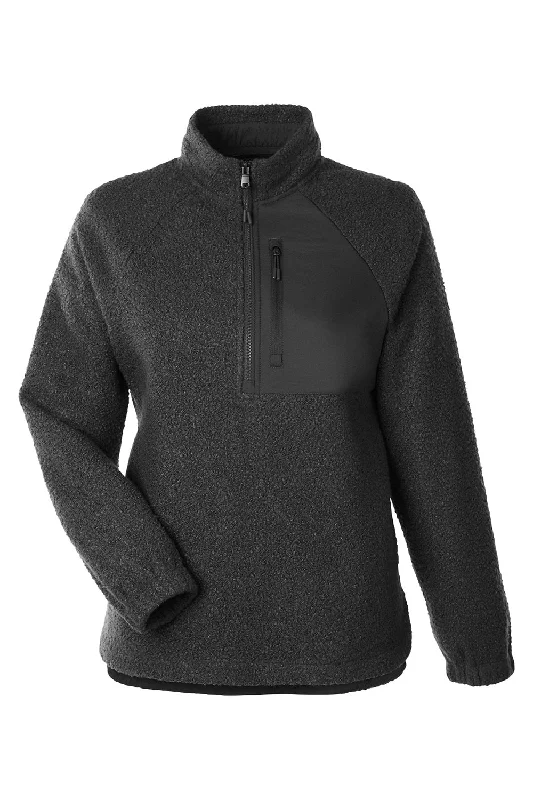 North End Womens Aura Sweater Fleece 1/4 Zip Sweatshirt - Black