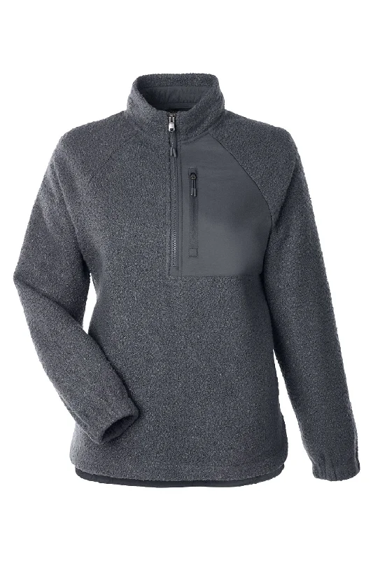 North End Womens Aura Sweater Fleece 1/4 Zip Sweatshirt - Carbon Grey