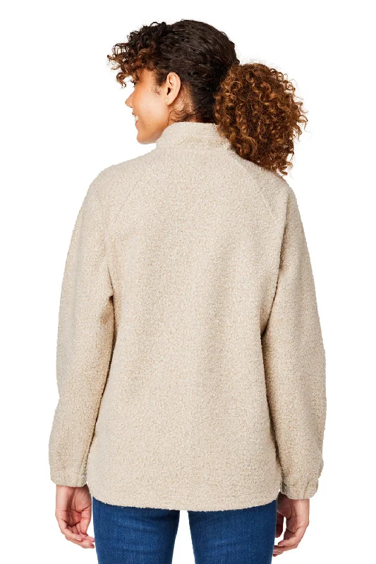 North End Womens Aura Sweater Fleece 1/4 Zip Sweatshirt - Heather Oatmeal/Teak