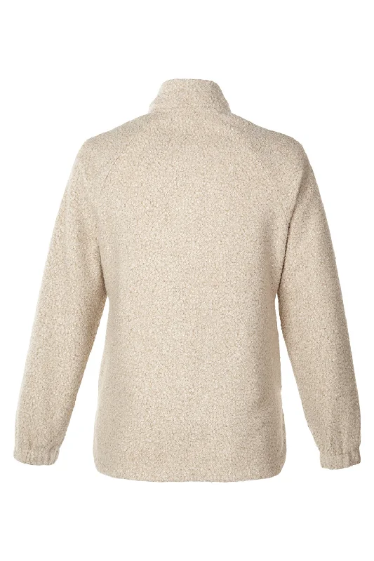 North End Womens Aura Sweater Fleece 1/4 Zip Sweatshirt - Heather Oatmeal/Teak