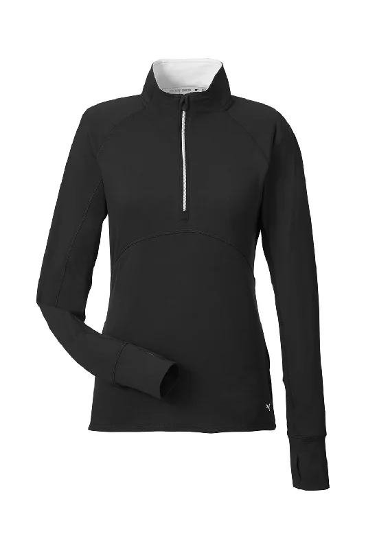 Puma Womens Gamer Moisture Wicking 1/4 Zip Sweatshirt - Black