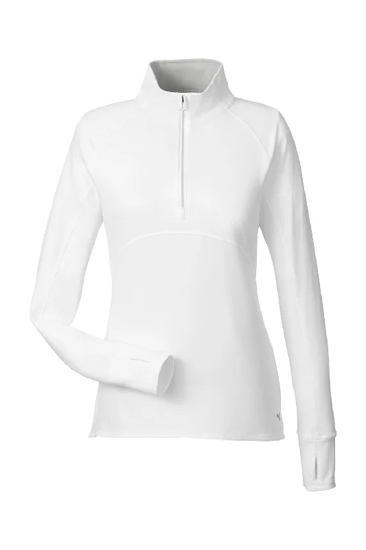 Puma Womens Gamer Moisture Wicking 1/4 Zip Sweatshirt - Bright White