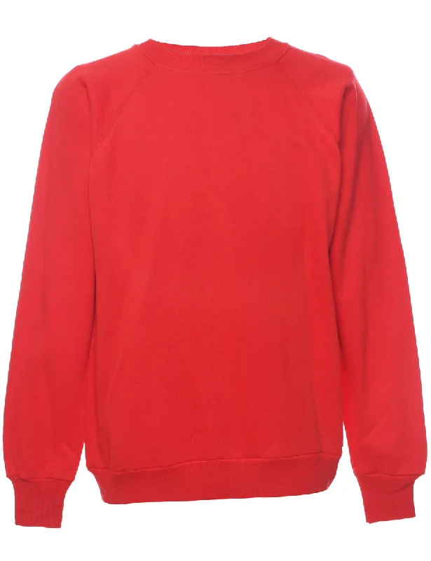 Red Plain Sweatshirt - L