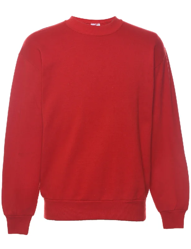 Red Plain Sweatshirt - M