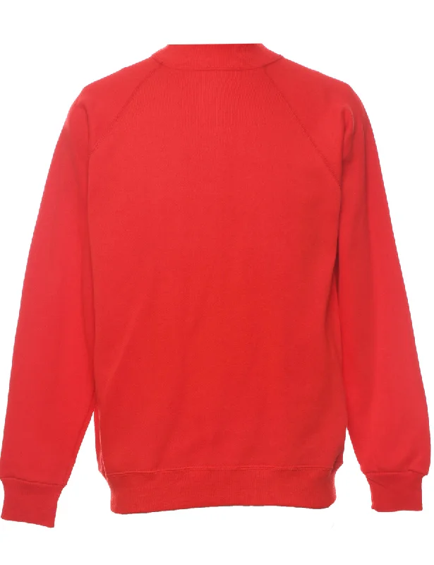 Red Plain Sweatshirt - M