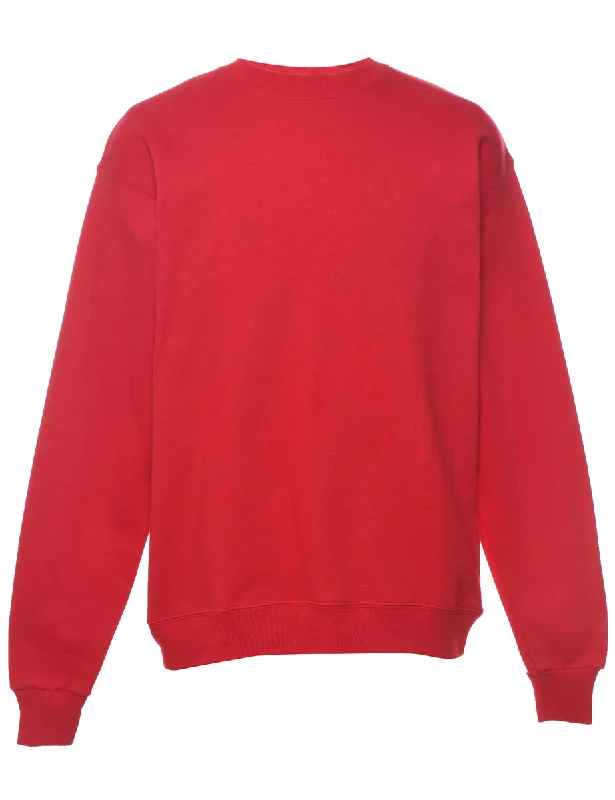 Red Plain Sweatshirt - S