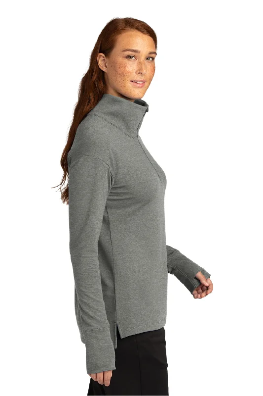 Sport-Tek Womens Flex Fleece Moisture Wicking 1/4 Zip Sweatshirt - Heather Light Grey