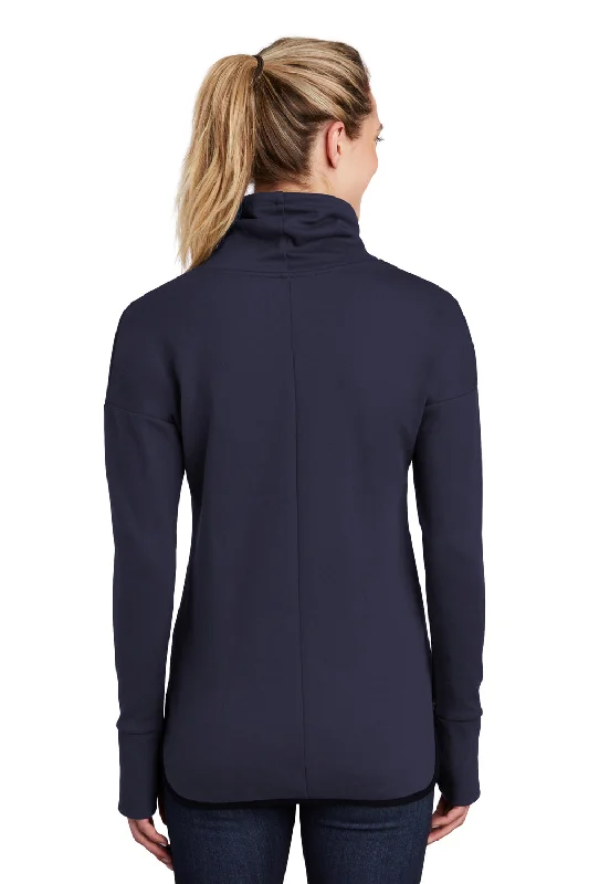 Sport-Tek Womens Triumph Fleece Cowl Neck Sweatshirt - Navy Blue