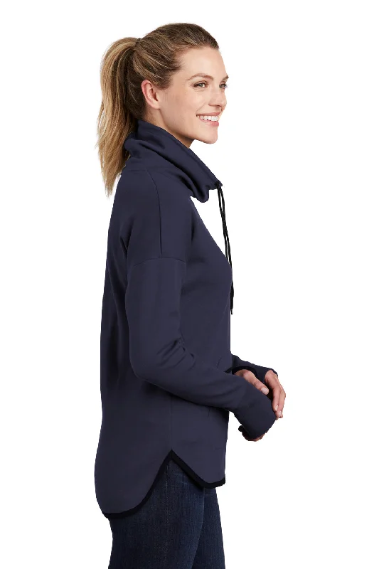 Sport-Tek Womens Triumph Fleece Cowl Neck Sweatshirt - Navy Blue