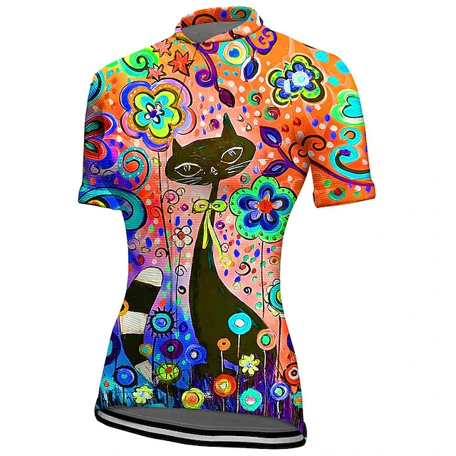 Customized Colorful  Short Sleeve Cycling Jersey For Women