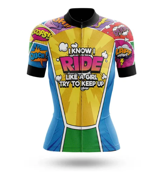 Like A Girl Comic Cycling Jersey For Women Women's Cycling Kit