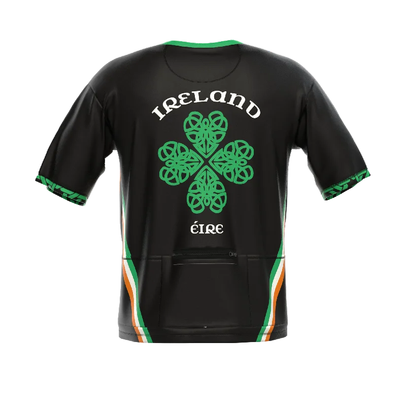 Men's Ireland Eire Shamrock National Flag Short Sleeve Cycling Shirt