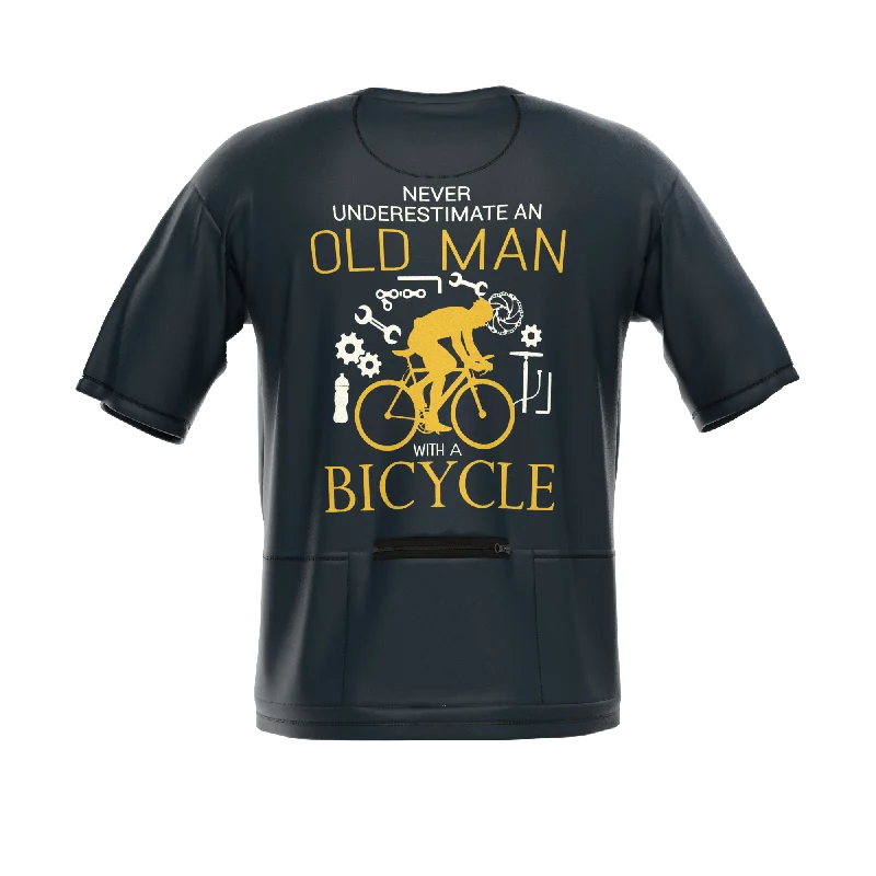 Men's Never Underestimate an Old Man Short Sleeve Cycling Shirt