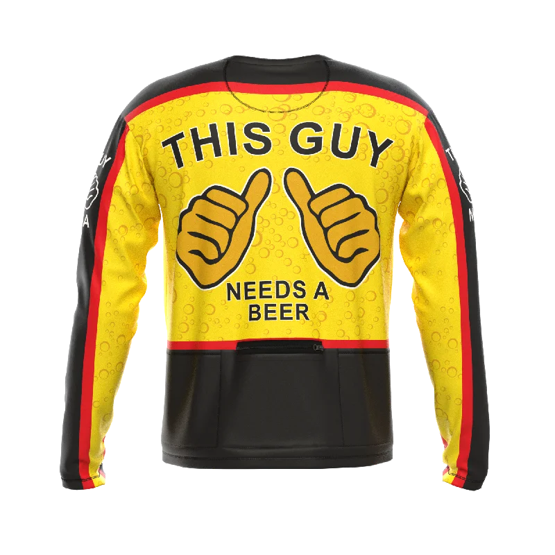 Men's This Guy Needs a Beer Long Sleeve Cycling Shirt