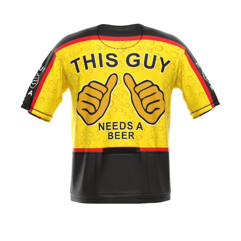 Men's This Guy Needs a Beer Short Sleeve Cycling Shirt