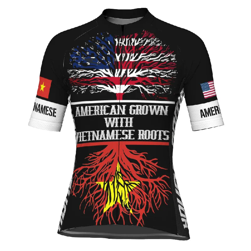 Customized Vietnamese American Short Sleeve Cycling Jersey For Women